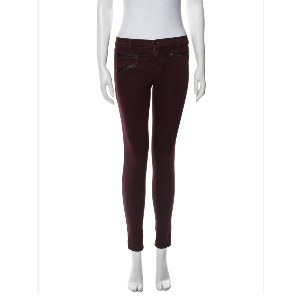 J Brand Womens Zoey Skinny Jeans Size 26‎ 2 Lava Maroon